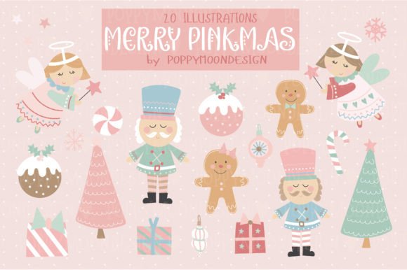 Download Holiday Cheer: Cute Pink Themed Clipart - Holiday Collection