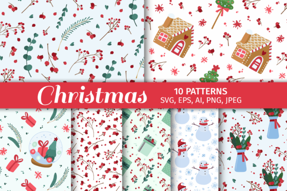 Download Christmas Digital Paper, Holiday Pattern - Holiday Collection