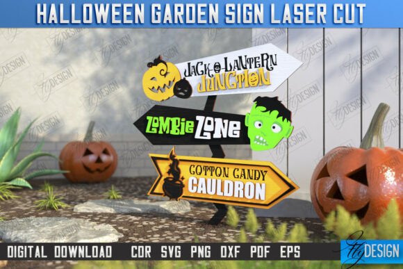 Download Halloween Garden Sign Laser Cut |Holiday - Holiday Collection