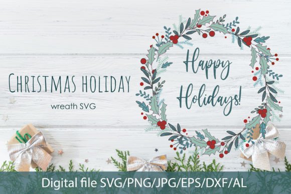 Download Christmas Holiday Wreath SVG Clipart - Holiday Collection