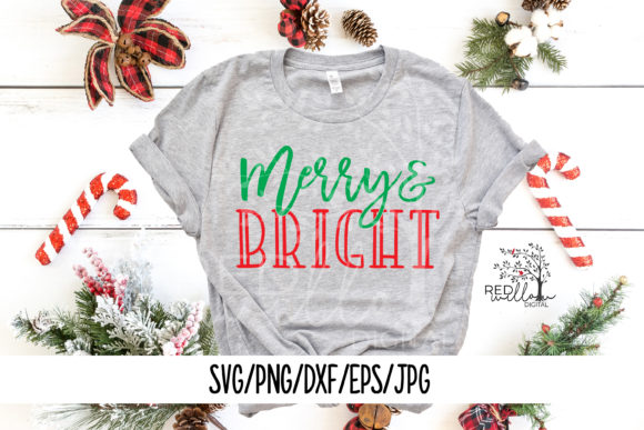 Download Merry and Bright Christmas Cut File - Christmas cut file Collection