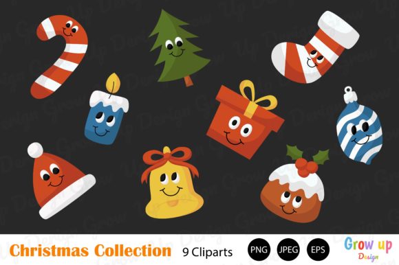 Download Kawaii Christmas Cartoons Clipart Set. - Christmas cartoons Collection