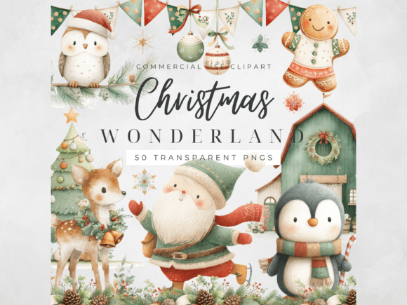 Download Christmas Clipart Watercolor Holiday PNG - Holiday Collection