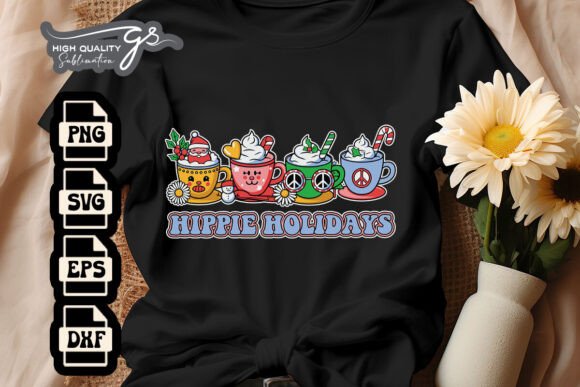 Download Hippie Holiday Christmas Coffee Cups SVG - Holiday Collection