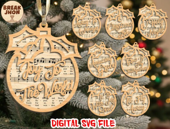 Download Holiday Laser Cut Ornaments Svg Bundle - Holiday Collection