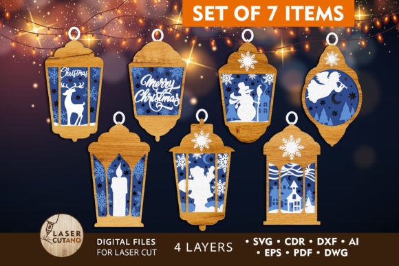Download CHRISTMAS ORNAMENTS Bundle Craft Files - Premium Resources