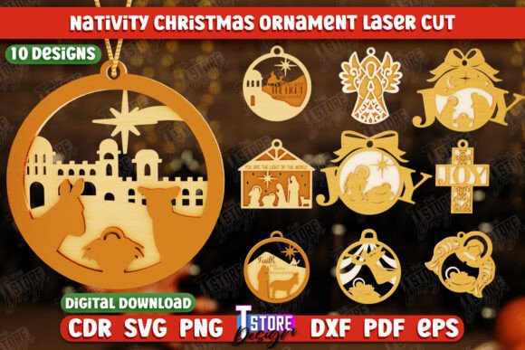 Download Nativity Christmas Ornaments Bundle |CNC - Premium Bundle