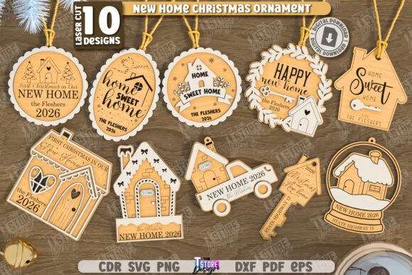 Download New Home Christmas Ornaments Bundle - Premium Resources