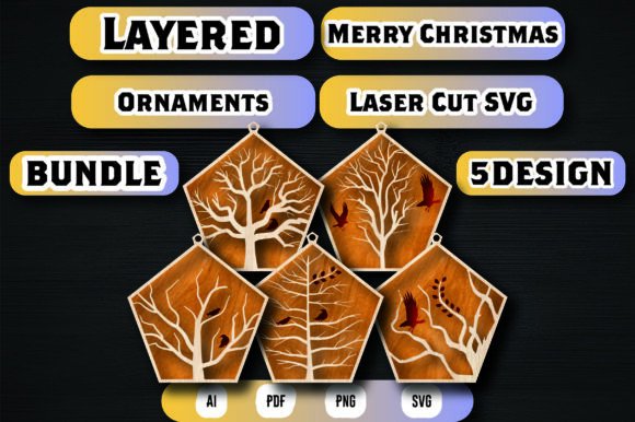Download Layered Merry Christmas Ornaments Bundle - Premium Bundle