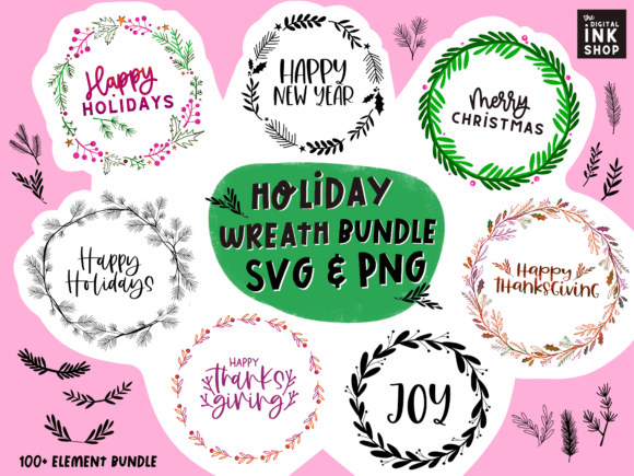 Download Holiday Wreath SVG Bundle - Holiday Collection
