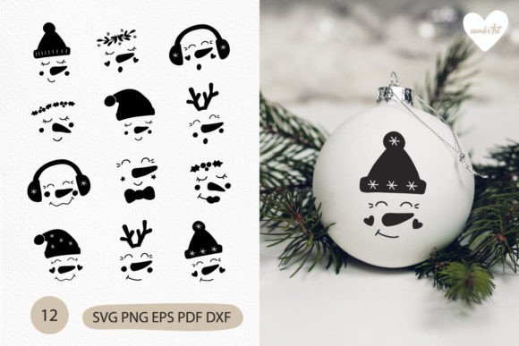 Download Snowman Faces SVG, Christmas Cut Files - Christmas cut file Collection