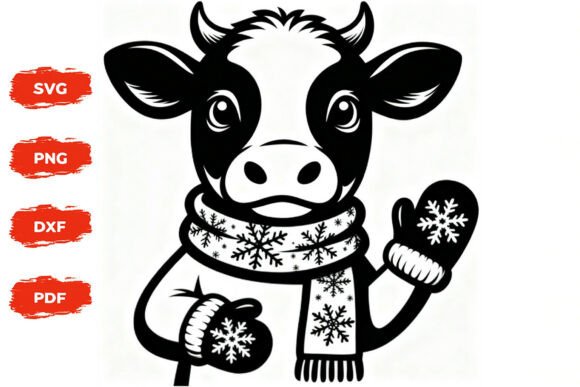 Download Cute Winter Cow SVG Christmas Snowflake - Svg christmas Collection