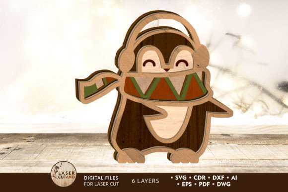 Download PENGUIN CHRISTMAS Cut Files, Multilayer - Christmas cut file Collection