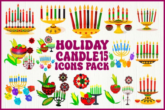 Download Holiday Candle Icons Pack - Holiday Collection