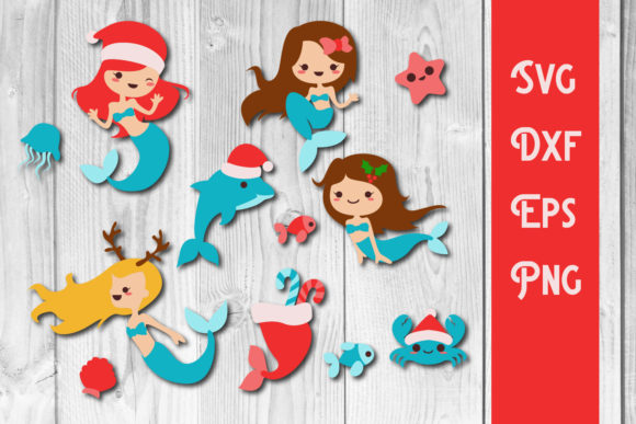 Download Christmas Mermaid Svg Christmas Cut File - Svg christmas Collection