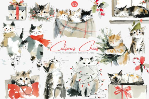 Download Christmas Cats Holiday Cats Set - Holiday Collection
